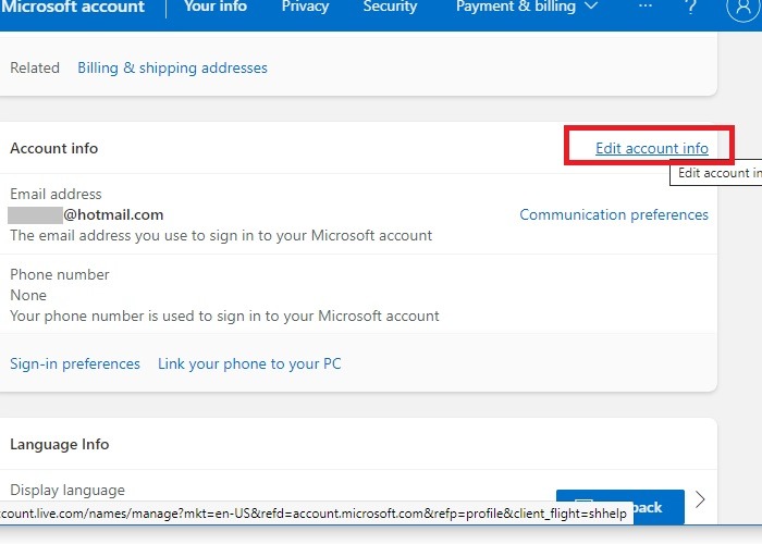 Hotmail Cambiar el nombre de Outlook Editar la información de la cuenta