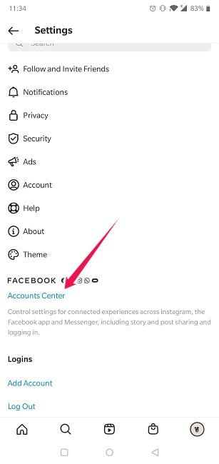 Cómo vincular o desvincular el centro de cuentas móviles de Facebook de Instagram
