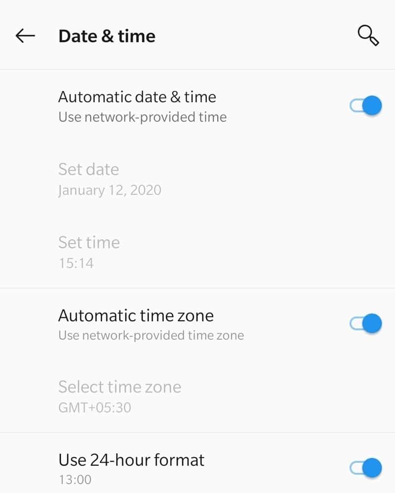Configuración de fecha y hora de Android (1)