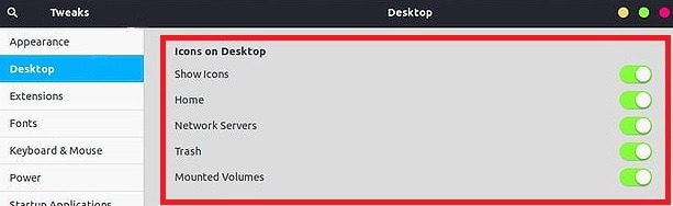 Cómo ocultar los iconos del escritorio en los ajustes de Ubuntu 20.04