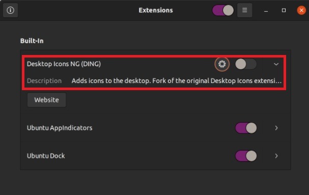 Cómo ocultar los iconos del escritorio en las extensiones de Ubuntu 20.04