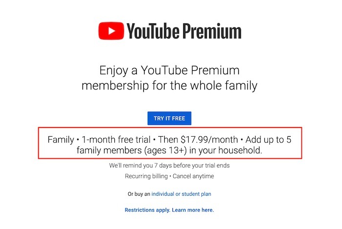 Youtube Tv Premium Premium Familia
