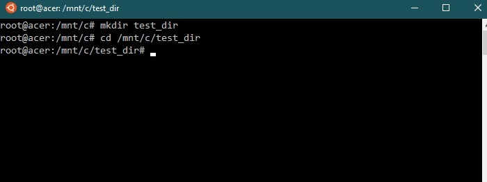 Wsl Install Create Directory Opened