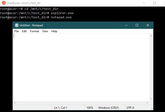 Wsl Install Open Notepad With Linux