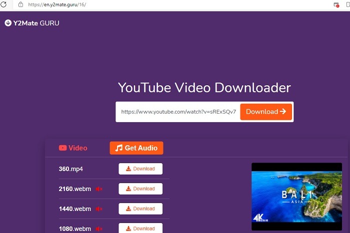 Mejor Video Downloaders Y2mate Guru