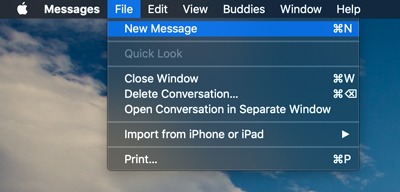 Mensaje nuevo para compartir pantalla de Mac