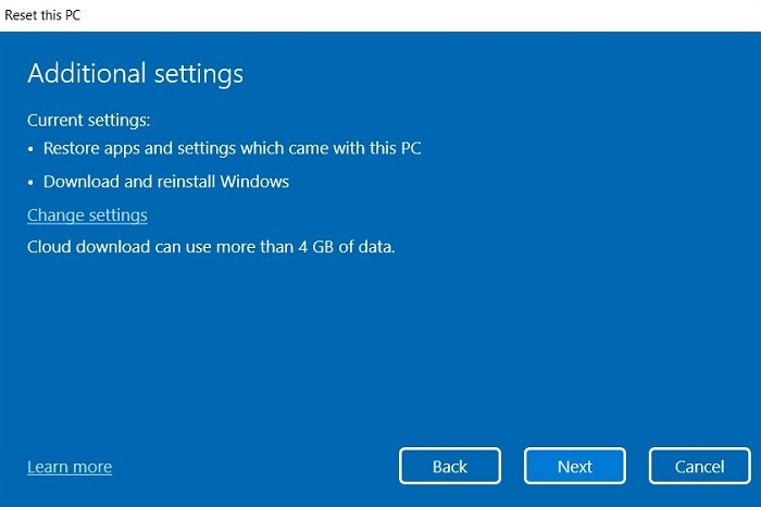 Windows11 Búsqueda atascada Restablecer configuraciones adicionales