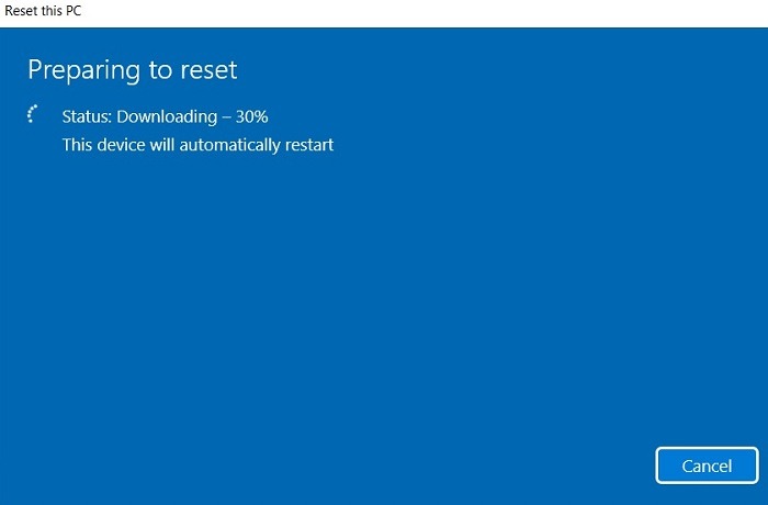 Windows11 Búsqueda atascada Restablecer Descarga