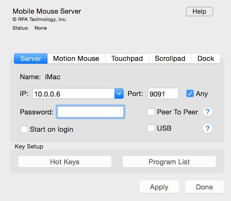 Use Iphone como mouse para la contraseña de Mac