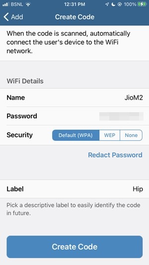 Contraseña Wi Fi Compartir desde Iphone Código visual Ingresar
