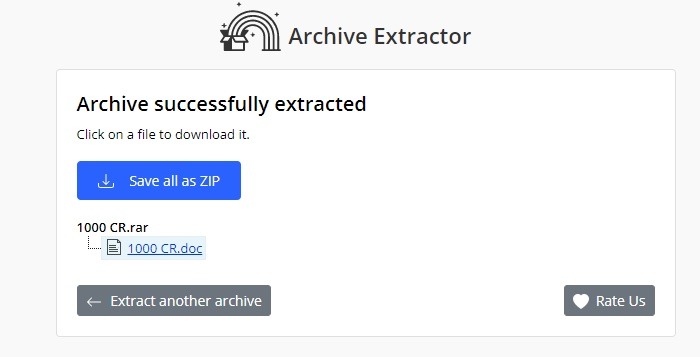 Archivo Zip Rar Google Drive Extract.me descargado