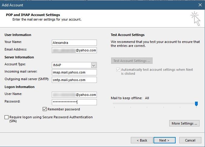 How To Read Yahoo Mail Any Email App Outlook 2016 Imap Account Settings