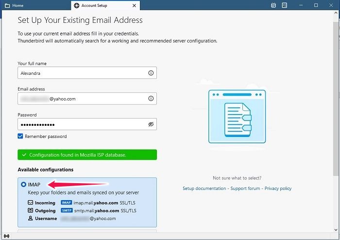 How To Read Yahoo Mail Any Email App Thunderbird Select Configuration
