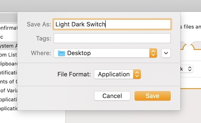 Cómo usar Mac Automator File Save Light Dark
