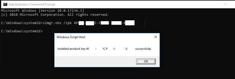 Activar windows clave usando el símbolo del sistema