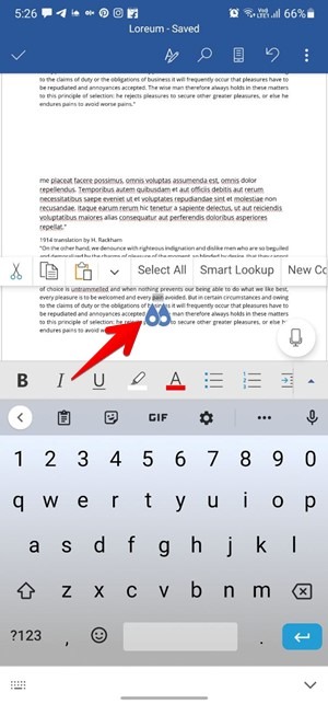 Word Delete Mobile Select