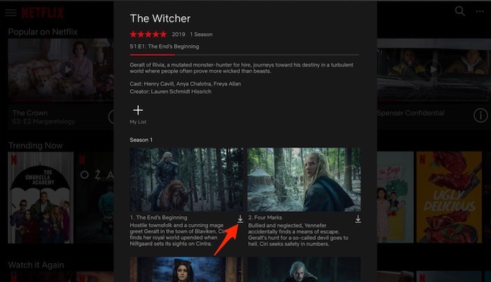 Descargar contenido de Netflix sin conexión Descarga de Windows 10