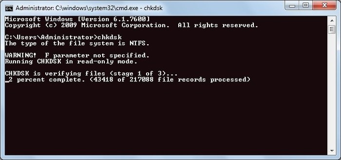 reparar-archivo-dañado-chkdsk-scan