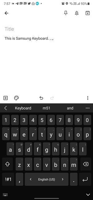 Símbolos del teclado Gboard Vs Swiftkey Vs Samsung Habilitar