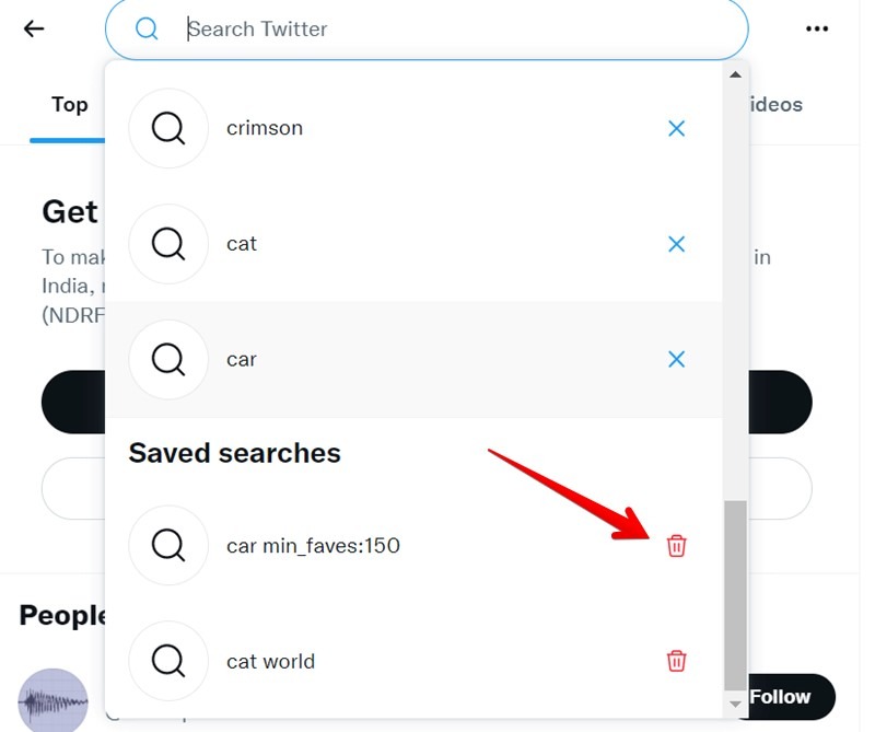 Twitter Search Save Delete