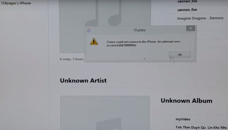 Error de iTunes 0xe800000a windows 10