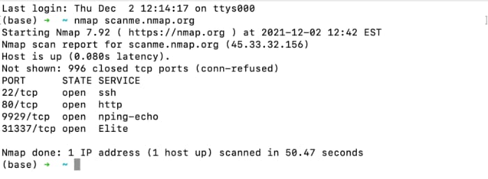 Cómo escanear la terminal de red local Nmap Comando Nmap
