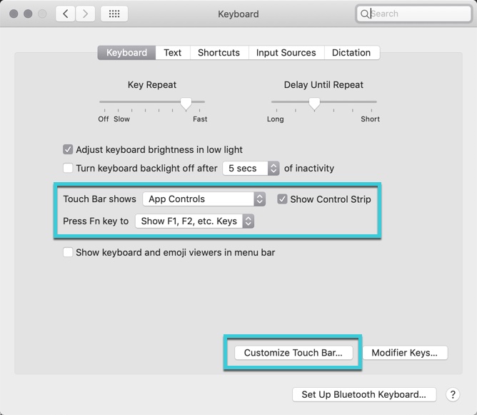 personalizar-barra-táctil-teclado-panel de preferencias