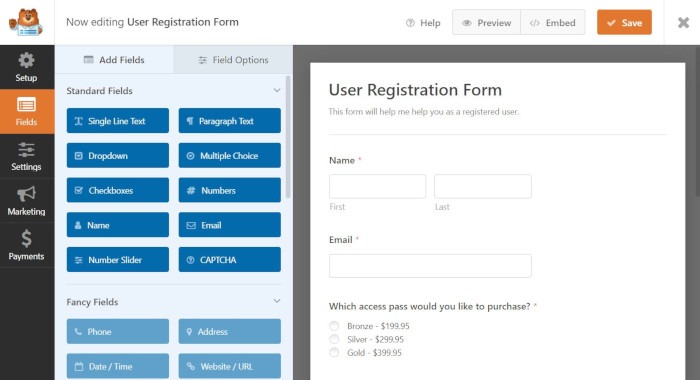 Generador de formularios webforms
