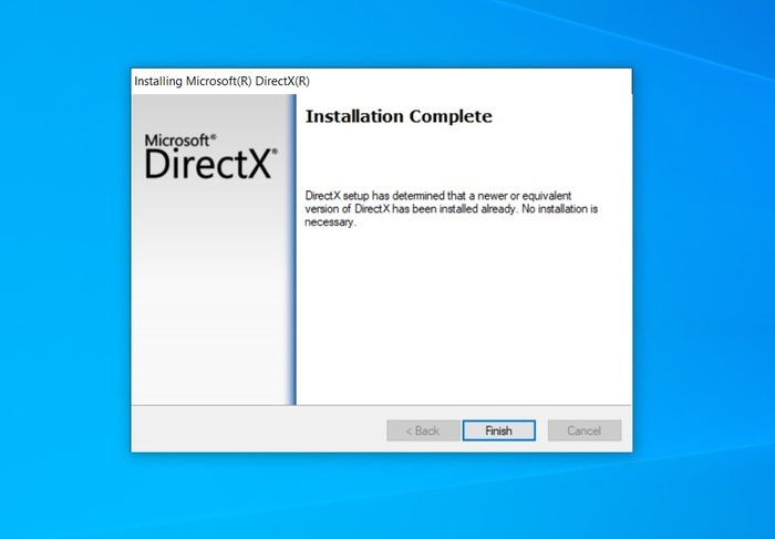 El instalador de Directx ya ha instalado 1