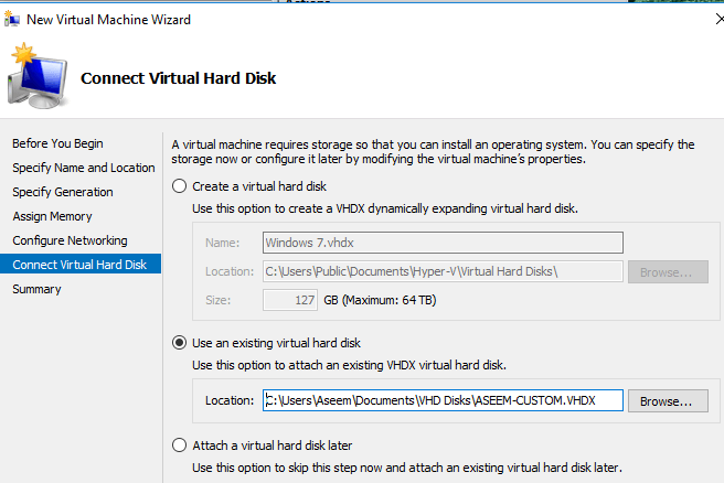 conectar disco duro virtual