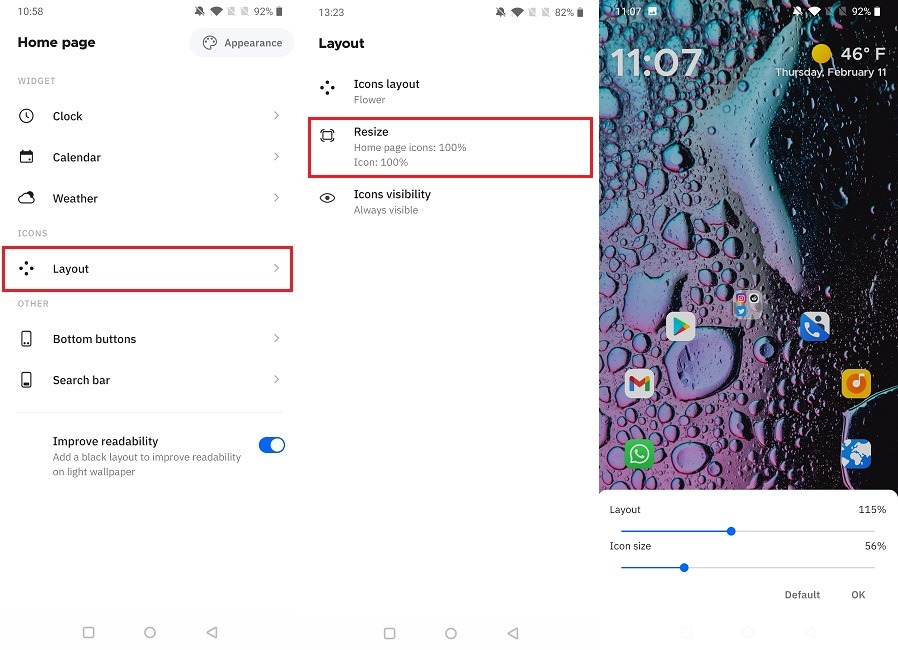 Cómo cambiar el diseño inteligente del tamaño del icono de la aplicación