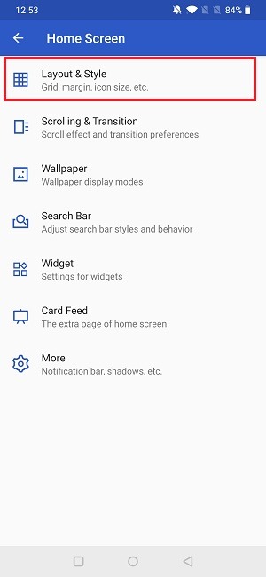 Cómo cambiar el tamaño del icono de la aplicación Configuración de Apex Estilo de diseño