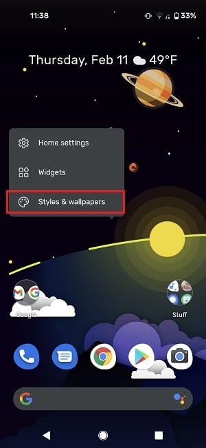 Cómo cambiar el tamaño del icono de la aplicación Fondos de estilo de píxeles