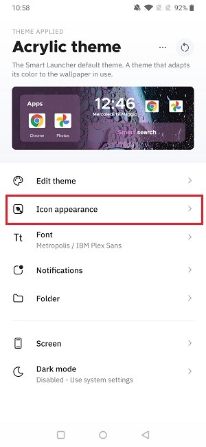 Cómo cambiar el tamaño del icono de la aplicación, la apariencia del icono inteligente