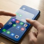 Gestos de pellizco en pantalla Xiaomi mostrando carpeta oculta