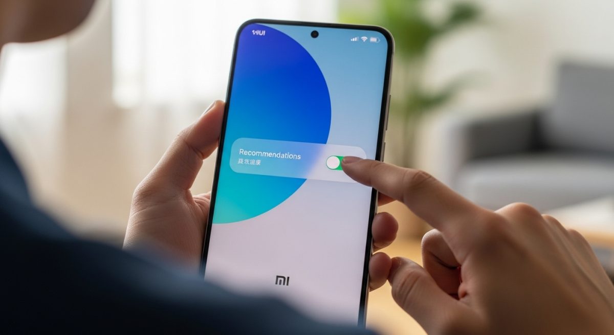 Mano desactiva opción en interfaz MIUI de Xiaomi moderno