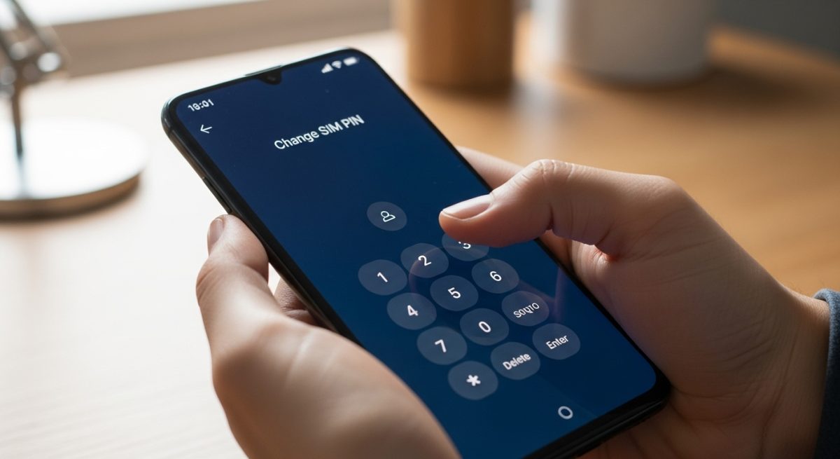 Manos sosteniendo un teléfono Xiaomi cambiando el PIN de la tarjeta SIM