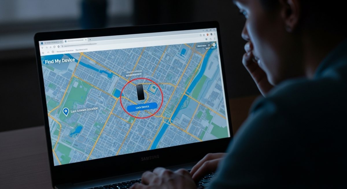 Persona preocupada usando portátil con interfaz
