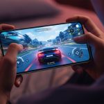 Manos de joven sosteniendo un Xiaomi Redmi Note 13 jugando videojuegos