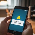 Manos sosteniendo un smartphone con notificación de Android visible