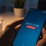 Manos sosteniendo un smartphone Xiaomi con mensaje de contraseña incorrecta