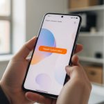Persona sosteniendo smartphone Xiaomi mostrando el modo de recuperación Xiaomi